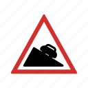 dangerous, road, sign