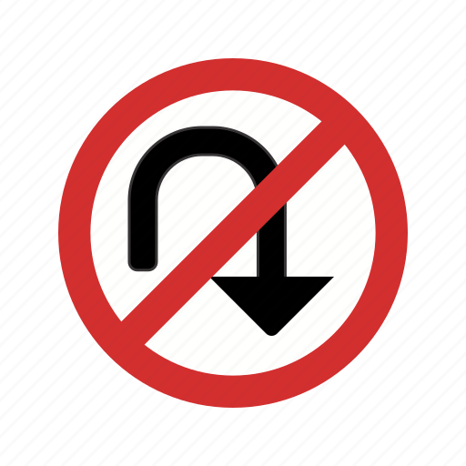 No turn, no u turn, sign icon - Download on Iconfinder