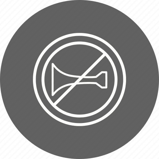 Horn forbidden, sign, warning icon - Download on Iconfinder
