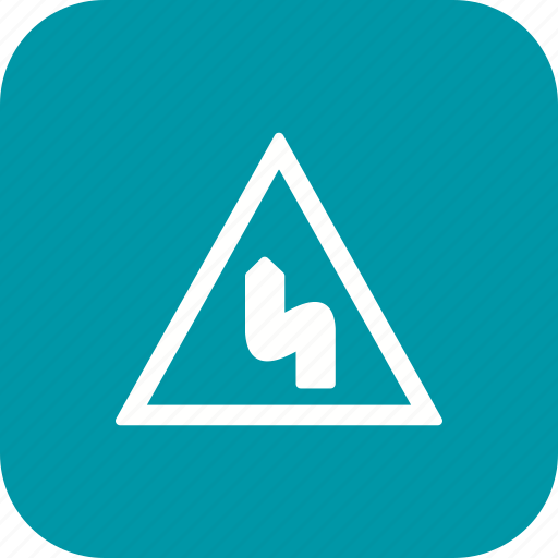 Double bend, left, road sign icon - Download on Iconfinder