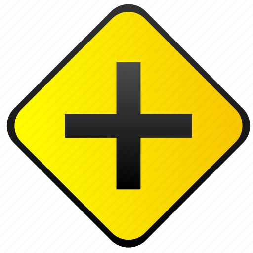 Cross, crossway, road, sign, warning icon - Download on Iconfinder