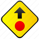 ahead, road, sign, stop, warning