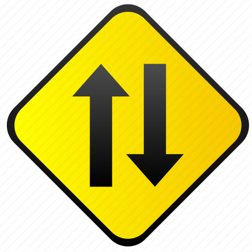 Oncoming, road, sign, traffic, warning, ways icon - Download on Iconfinder