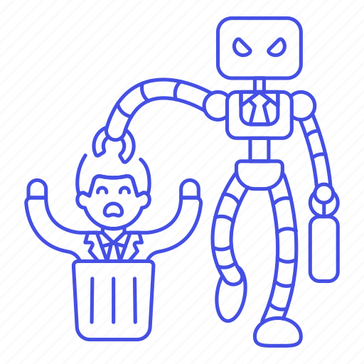 Robot, ai, error, takeover, male, trash, can icon - Download on Iconfinder