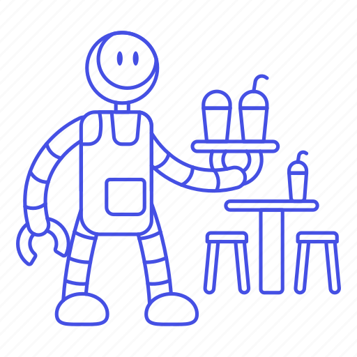 Service, shop, coffee, food, ai, robot, waiter icon - Download on Iconfinder