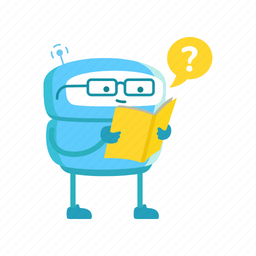 Robot, book, instruction, reading, learning, education, knowledge icon - Download on Iconfinder