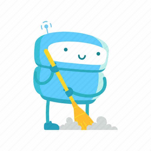 Robot, cleaning, broom icon - Download on Iconfinder