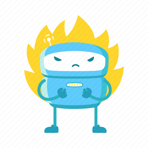 Robot, error, fire, flame, bug icon - Download on Iconfinder
