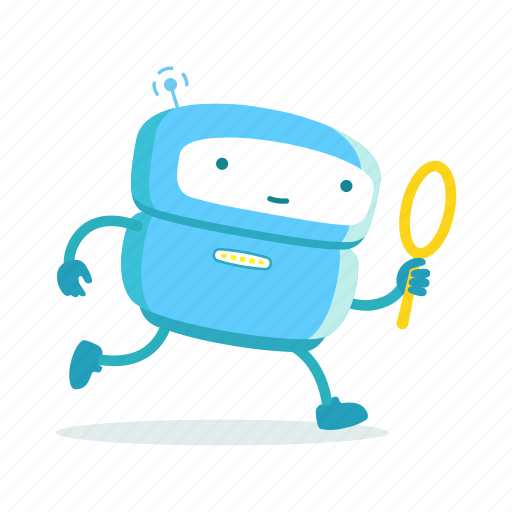 Robot, search, magnifier, run icon - Download on Iconfinder