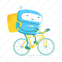 robot, delivery, courier, fast food, transport, bicycle