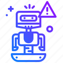 robot, warning, android, character, futuristic