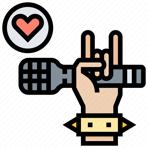 Hand, love, microphone, music, singer icon - Download on Iconfinder