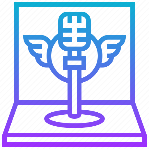 Instrument, microphone, retro, sing, winged icon - Download on Iconfinder