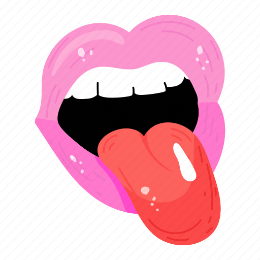 Open mouth, oral, gaping mouth, tongue, female lips sticker - Download on Iconfinder