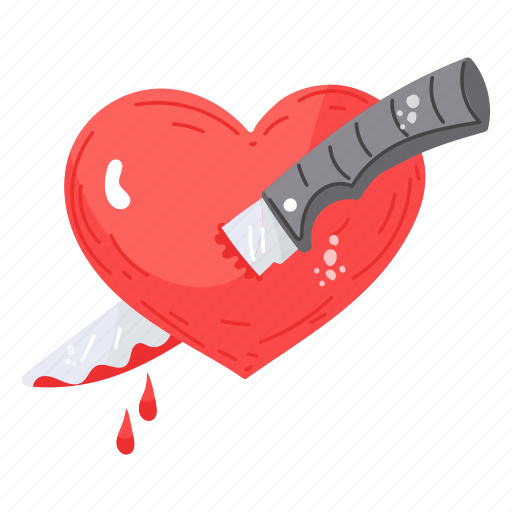 Hit heart, kill heart, broken heart, knife, murder sticker - Download on Iconfinder