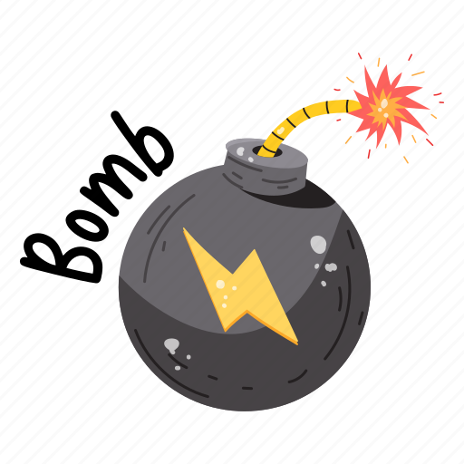 Explosive, bomb, blast, grenade, explosive material sticker - Download on Iconfinder