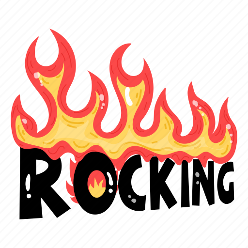 Flame, fire, rocking, burn, ignition sticker - Download on Iconfinder