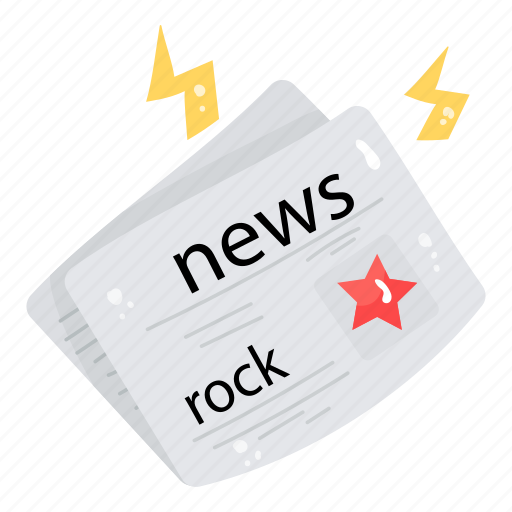 News, rock, newspaper, bulletin, paper sticker - Download on Iconfinder