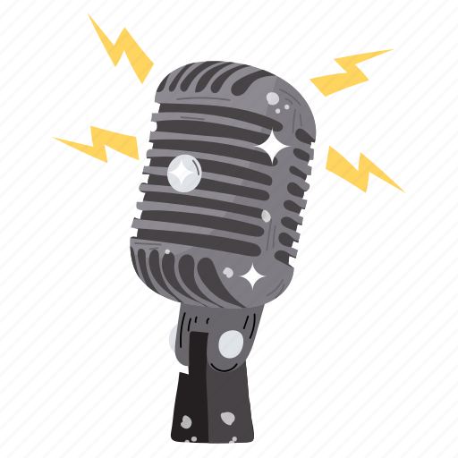 Microphone, mic, sound recorder, karaoke, musical equipment sticker - Download on Iconfinder