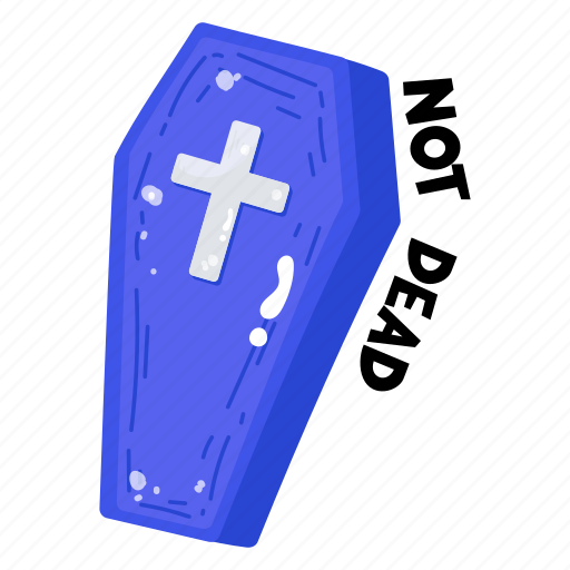 Casket, coffin, dead body, cist, box sticker - Download on Iconfinder