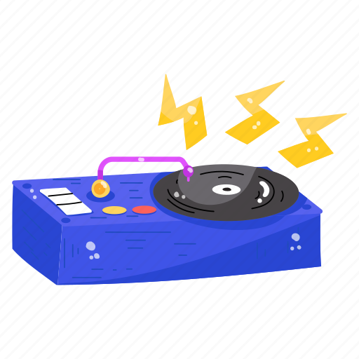 Vinyl player, gramophone, music player, turntable, musical device sticker - Download on Iconfinder