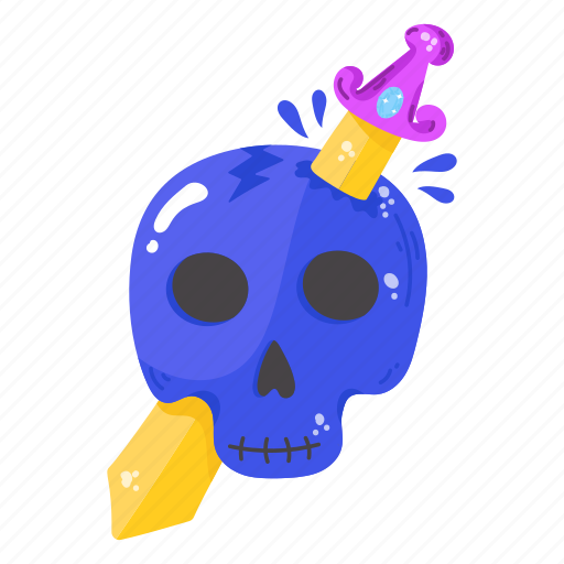 Death, skull stab, skeleton, skull, sword sticker - Download on Iconfinder