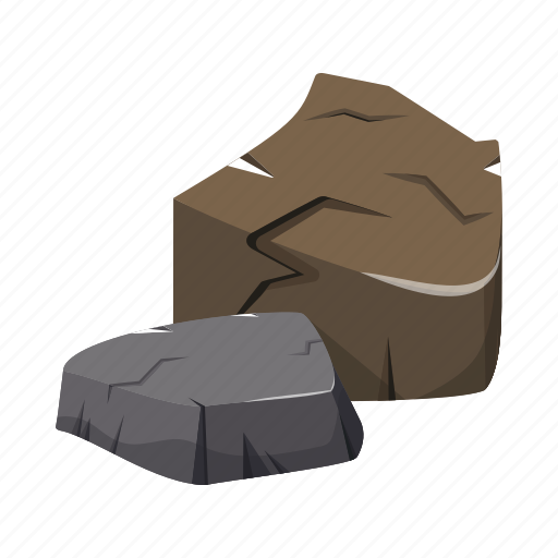 Graphite rock, graphite stone, natural rock, boulder rock, rubble icon - Download on Iconfinder