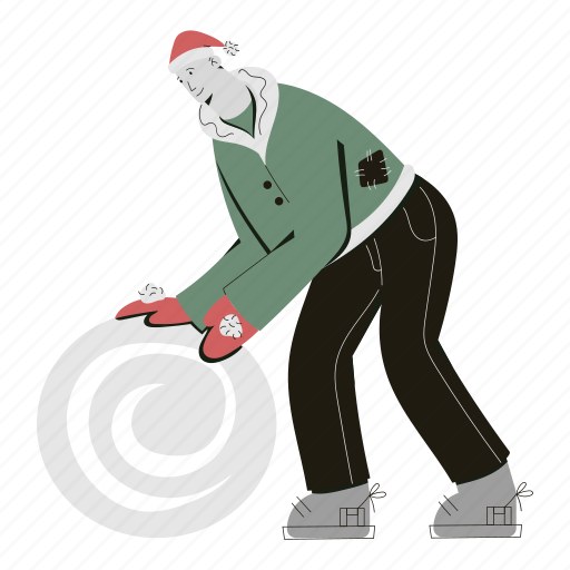 Man, making, snowman, xmas, christmas, winter, decoration illustration - Download on Iconfinder