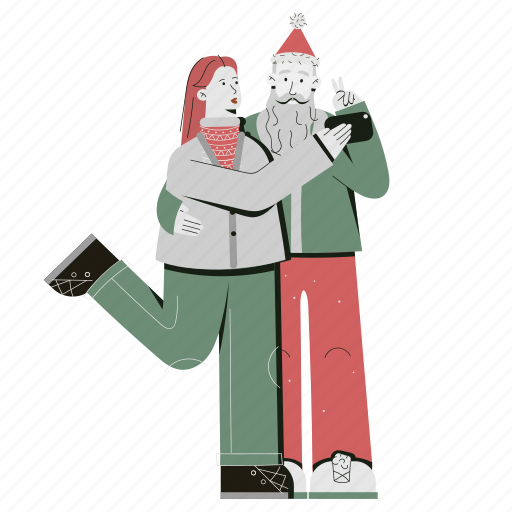 Photo, with, santa, claus, christmas, gift, xmas illustration - Download on Iconfinder