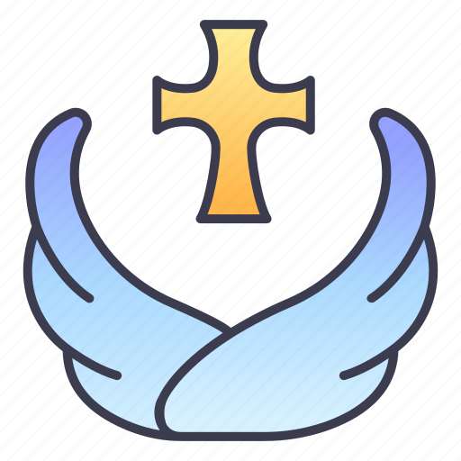 Church, cross, fantasy, healer, holy, rpg, wing icon - Download on Iconfinder