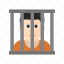 cage, capture, convict, crime, jail, prison, prisoner