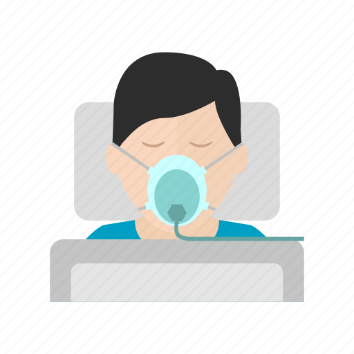 Bed, coma, hospital, mask, oxygen, patient icon - Download on Iconfinder