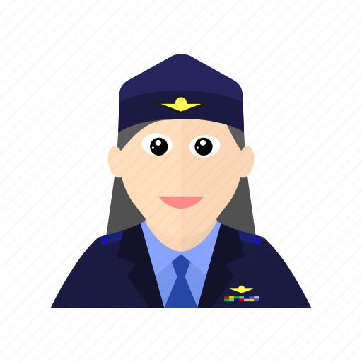 Air, airplane, female, flight, force, officer, plane icon - Download on Iconfinder