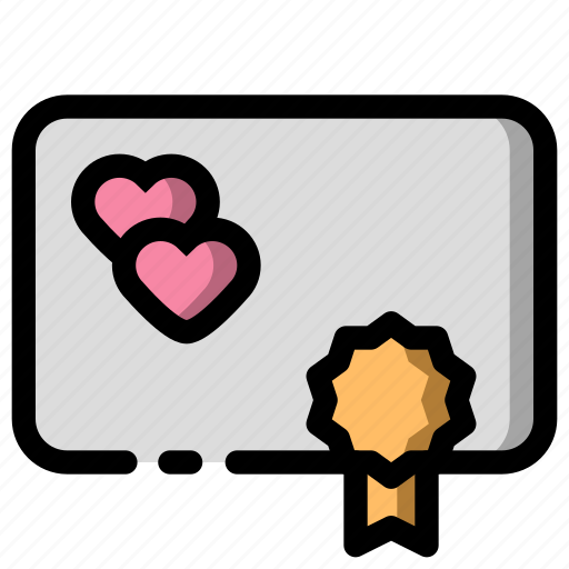 Certificate, marriage, valentine, wedding icon - Download on Iconfinder