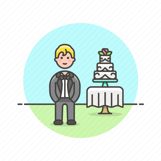 Cake, groom, romance, wedding, celebration, dessert, party icon - Download on Iconfinder