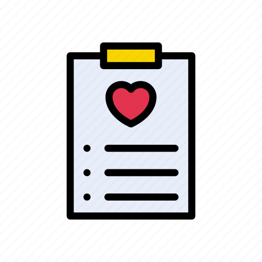 Clipboard, heart, letter, list, page icon - Download on Iconfinder