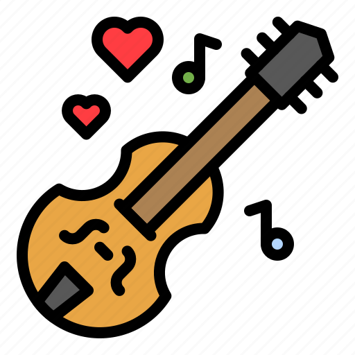 Guitar, heart, instrument, love, music, romance, romantic icon - Download on Iconfinder