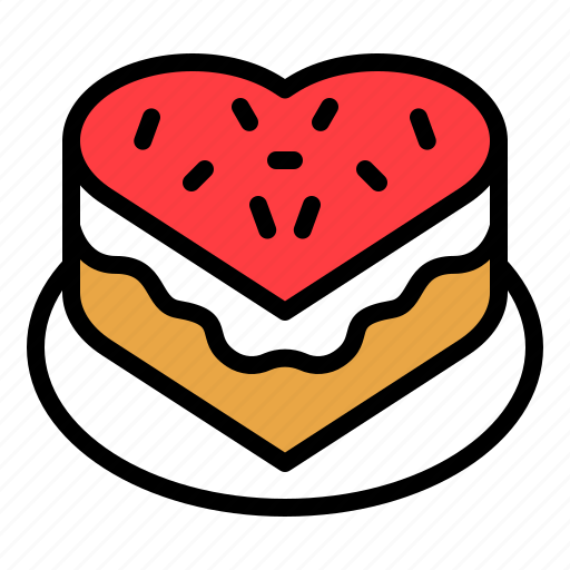 Cake, heart, love, romance, romantic, sweets, valentine icon - Download on Iconfinder