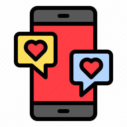 Chat, communication, heart, love, mobile, romance, romantic icon - Download on Iconfinder