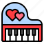 heart, instrument, love, music, piano, romance, romantic 