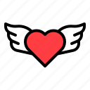 fly, heart, love, romance, romantic, valentine, wing