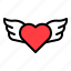 fly, heart, love, romance, romantic, valentine, wing 