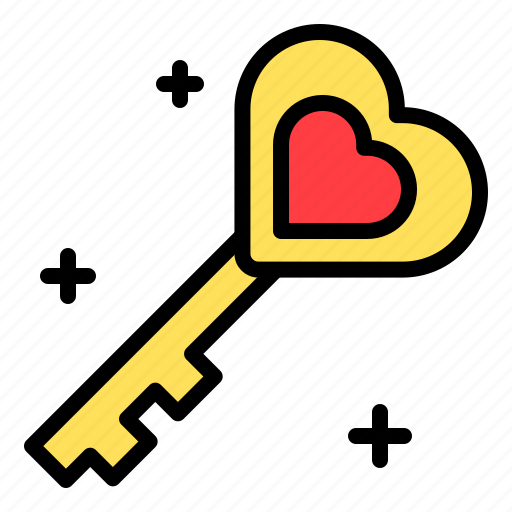 Heart, key, love, romance, romantic, valentine icon - Download on Iconfinder