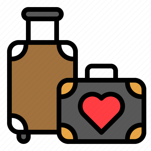 Bag, heart, love, luggage, romance, romantic, travel icon - Download on Iconfinder
