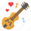 guitar, heart, instrument, love, music, romance, romantic 