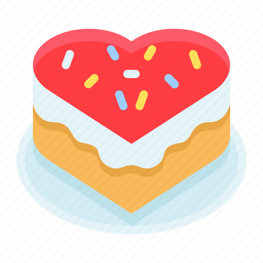 Cake, heart, love, romance, romantic, sweets, valentine icon - Download on Iconfinder