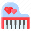 heart, instrument, love, music, piano, romance, romantic