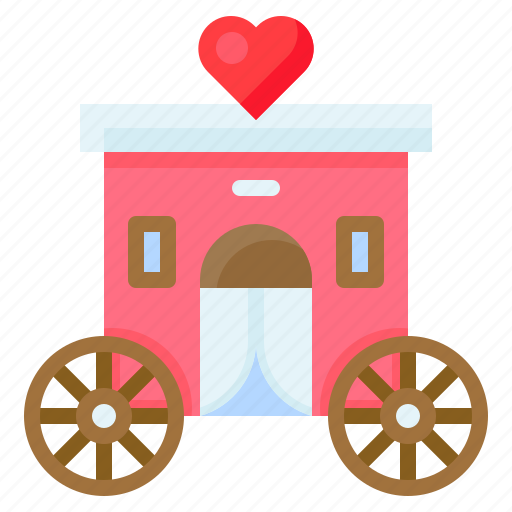 Carriage, heart, romance, romantic, transport, valentine, vehicle icon - Download on Iconfinder