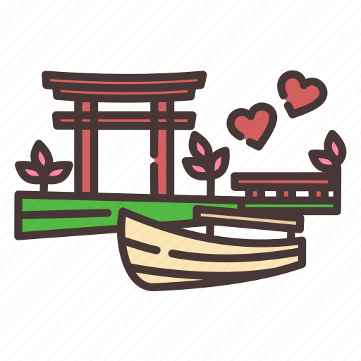 Japan, sakura, canal, love icon - Download on Iconfinder