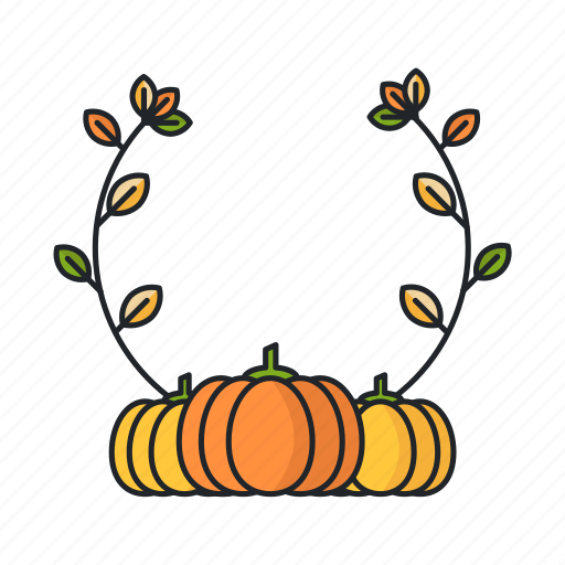Autumn, decoration, holiday, pumkins, thanksgiving, wreath icon - Download on Iconfinder